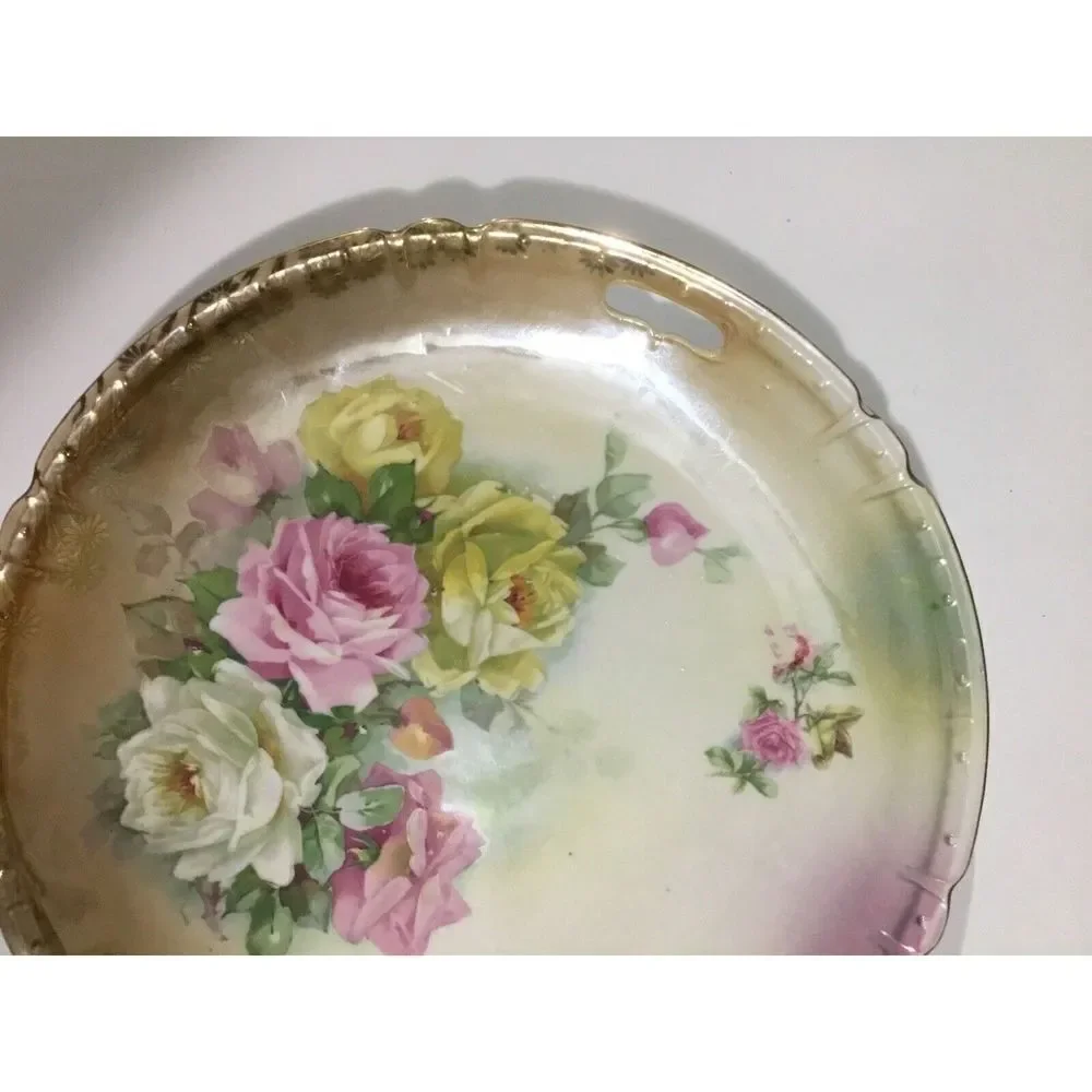Vtg 1900’‎ CARL SCHUMANN ARZBERG CHOP / CABINET PLATE BAVARIA GOLD Lusterware